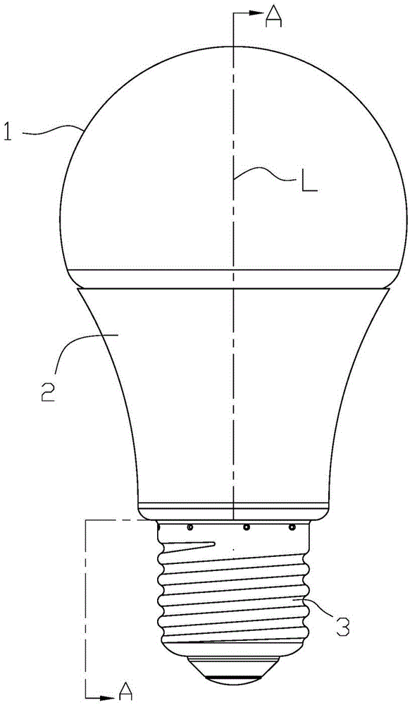 Split LED (light emitting diode) bulb lamp cover and full-angle LED bulb lamp based on same