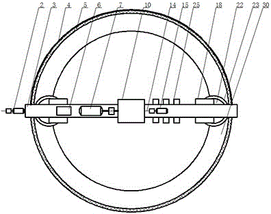 Brake-tire-ground inner rotary drum type inertia brake test bench