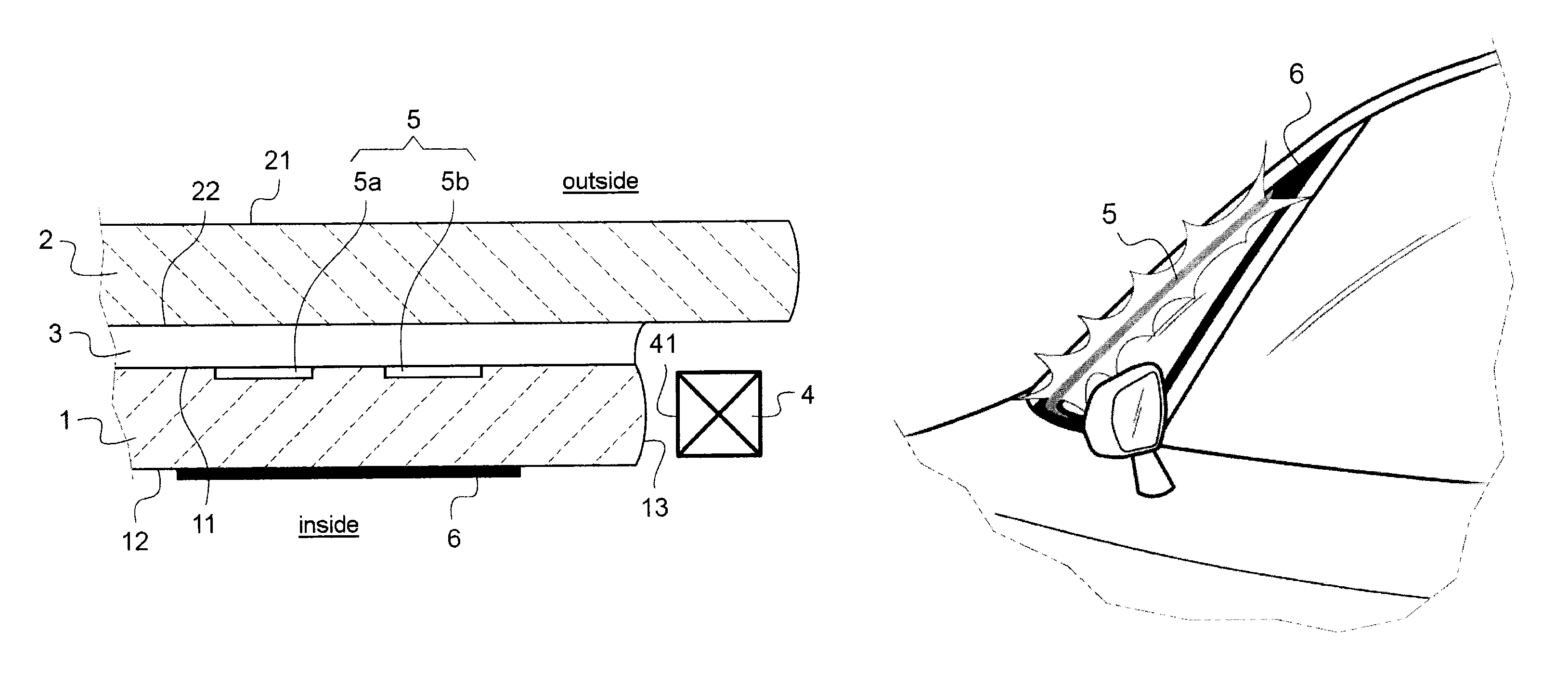 Light-signaling glazing for a vehicle