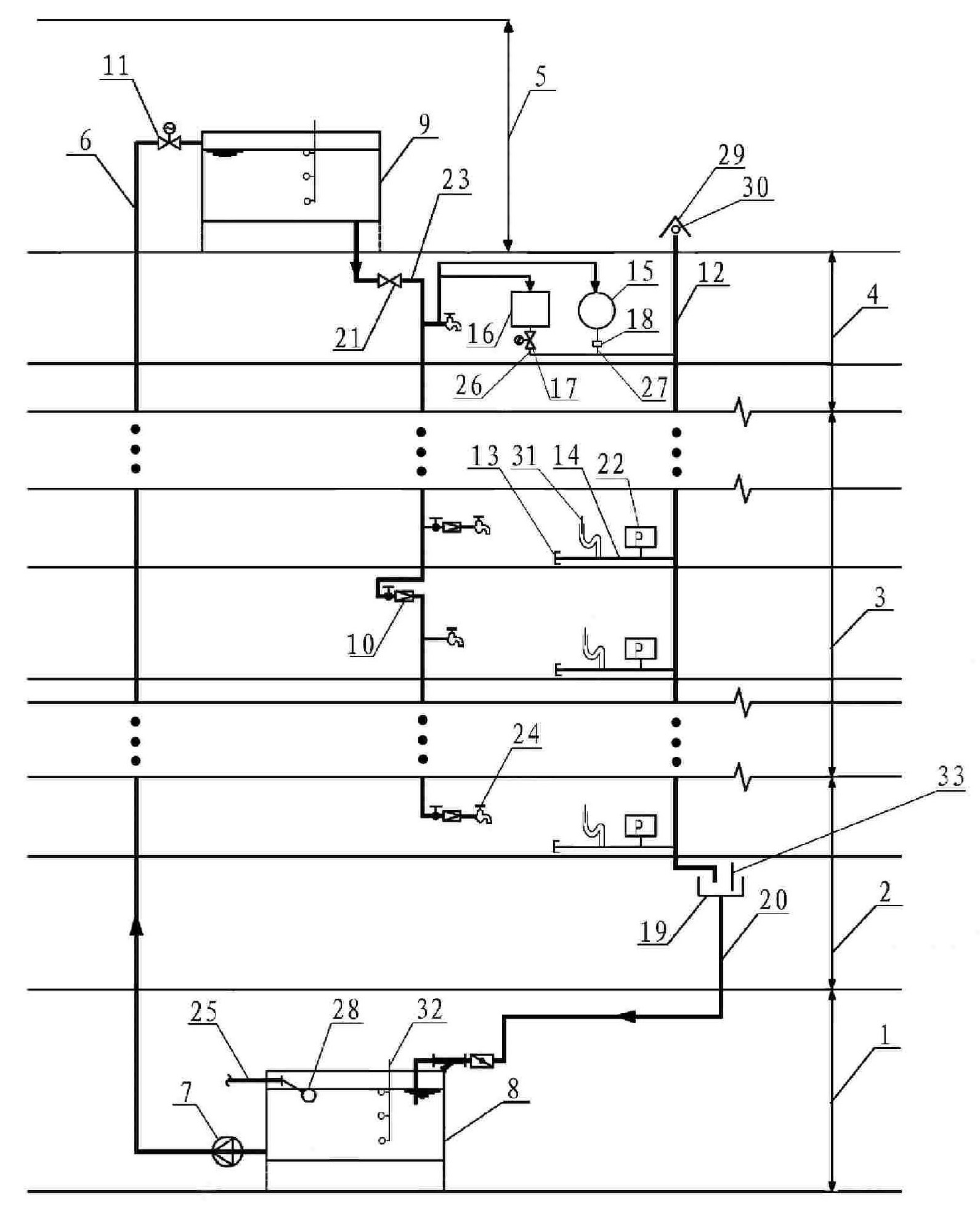 Experiment device for simulating house draining system and detecting method thereof