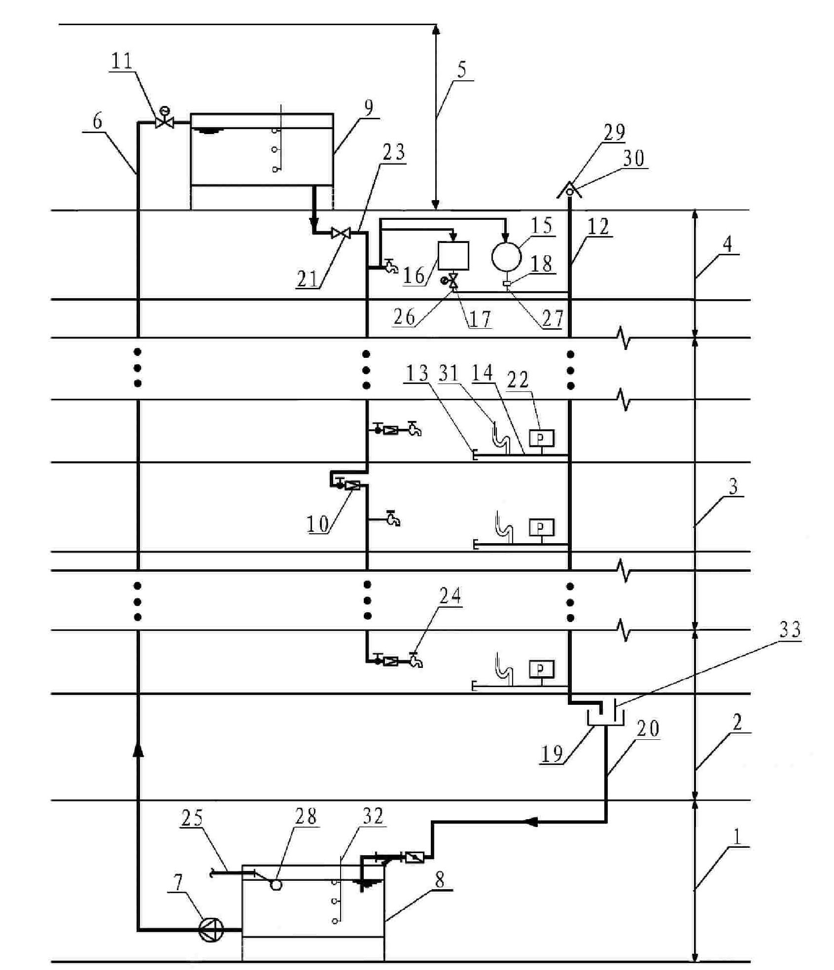Experiment device for simulating house draining system and detecting method thereof