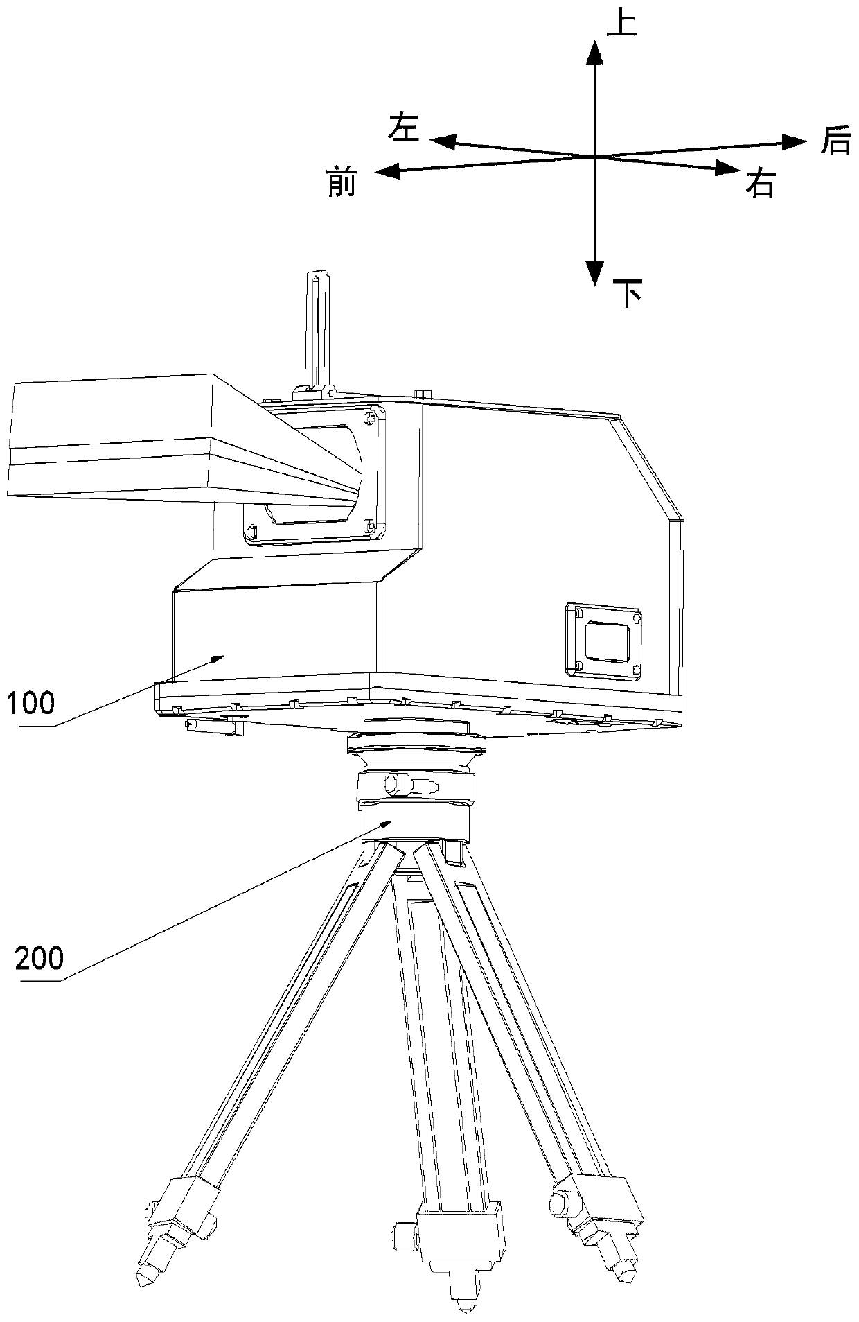 Portable self-stabilizing slope indicator, elevation angle adjusting method and application thereof