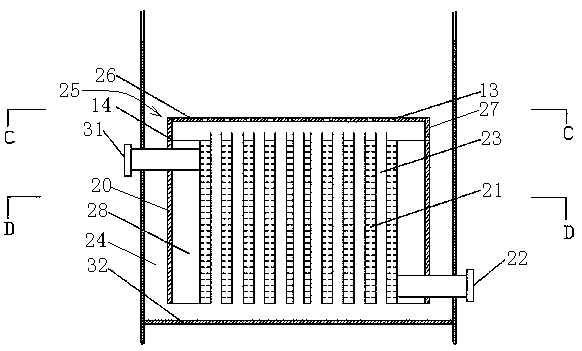Acetic acid rectifying tower with built-in condenser and built-in reboiler
