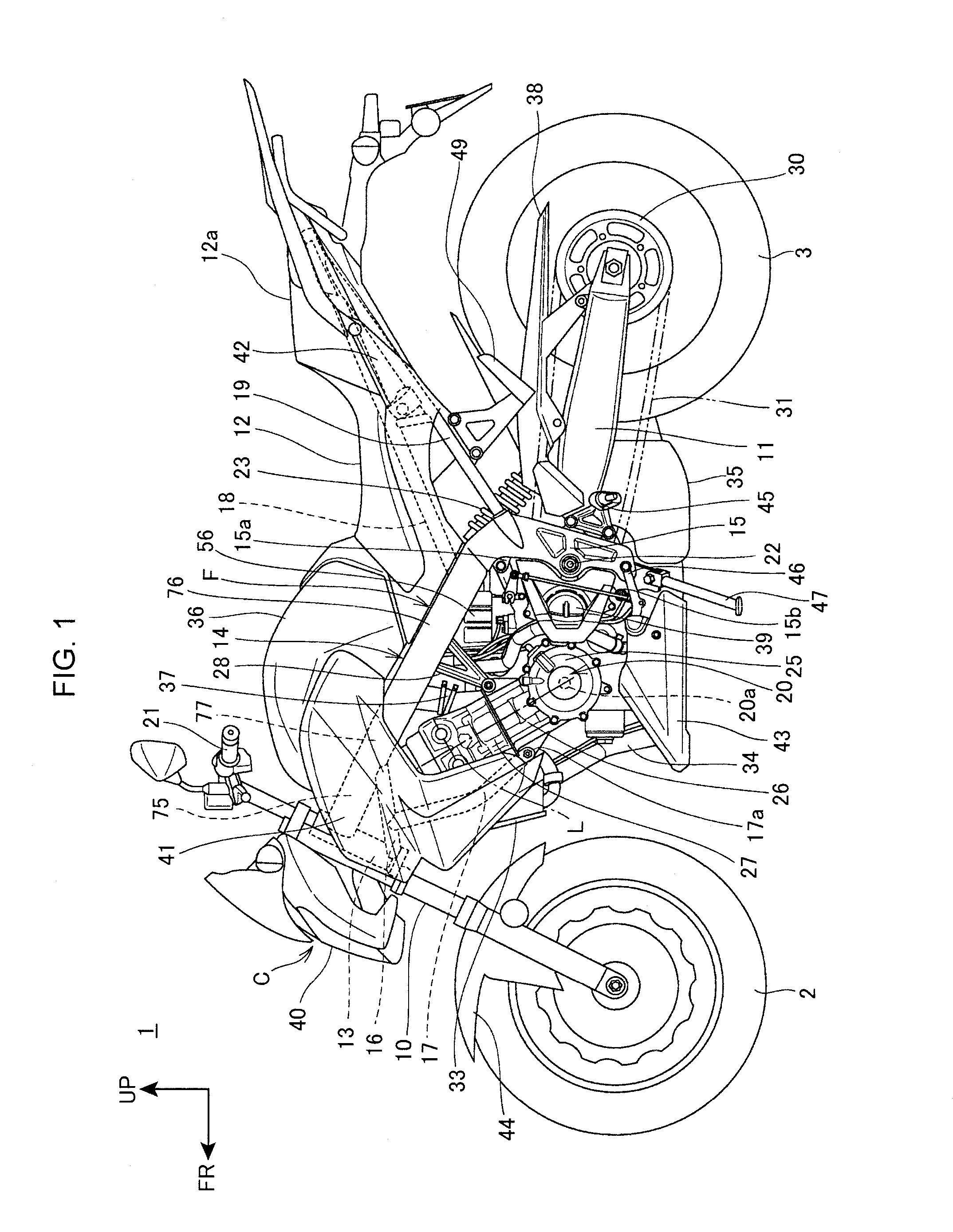 Engine supporting structure for saddle-ride type vehicle