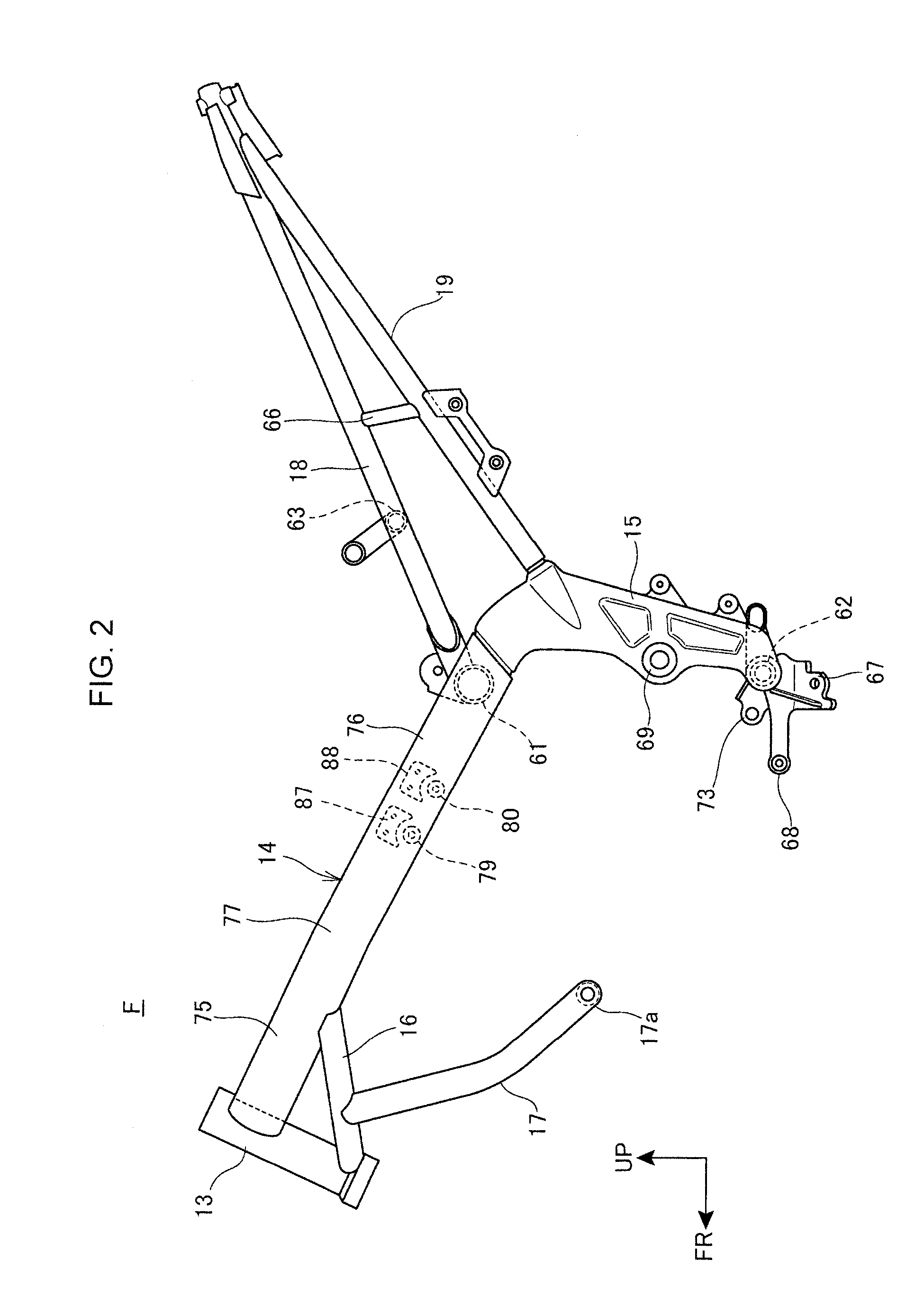 Engine supporting structure for saddle-ride type vehicle