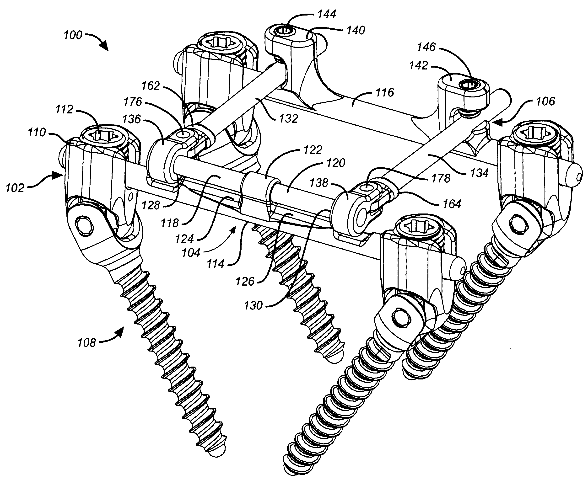 Shaped horizontal rod for dynamic stabilization and motion preservation spinal implantation system and method