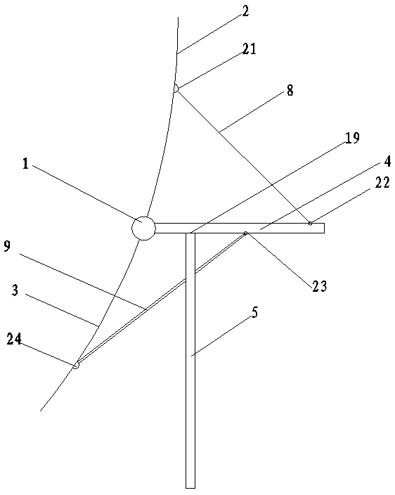 Curvature-variable double parabolic plate rear support moment parallel structure