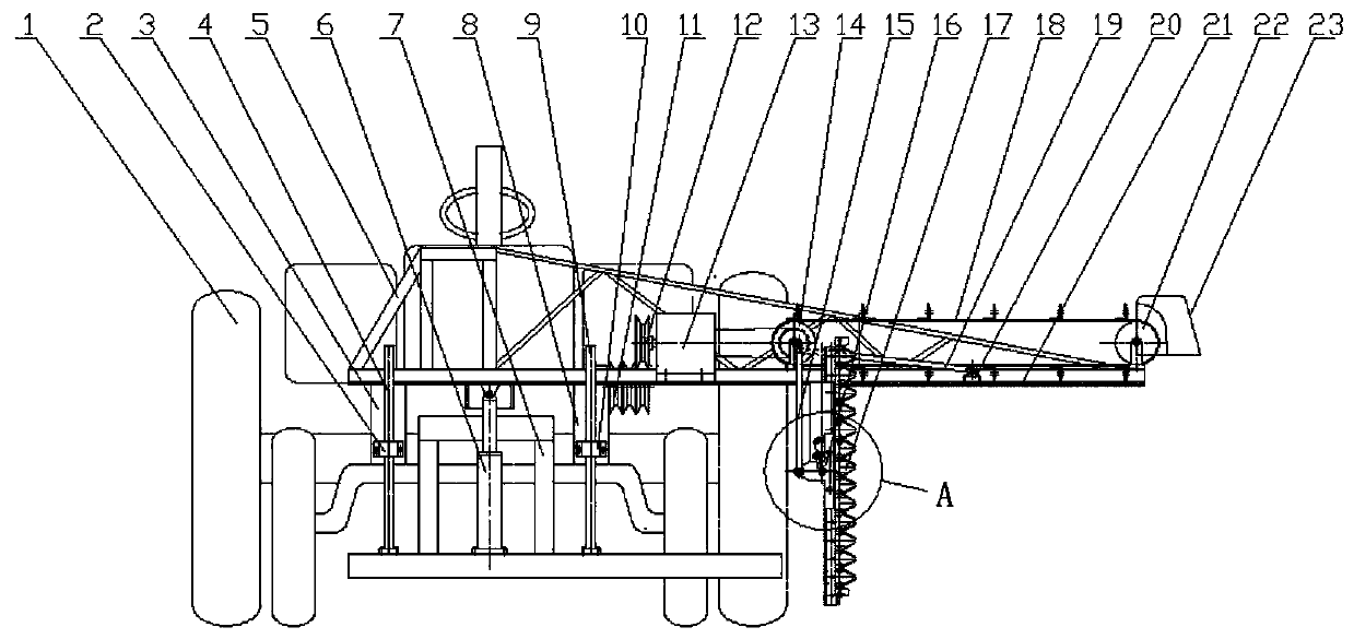 Self-propelled synchronous pruning machine for hedge top surface and side surface branches and leaves