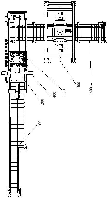 Brick stacking and packaging system and brick row placing and conveying method