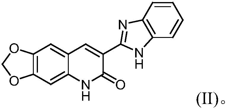 3-benzimidazole-6, 7-piperonylcyclo-2(1H)-quinolinone-zinc complex and preparation method and application thereof