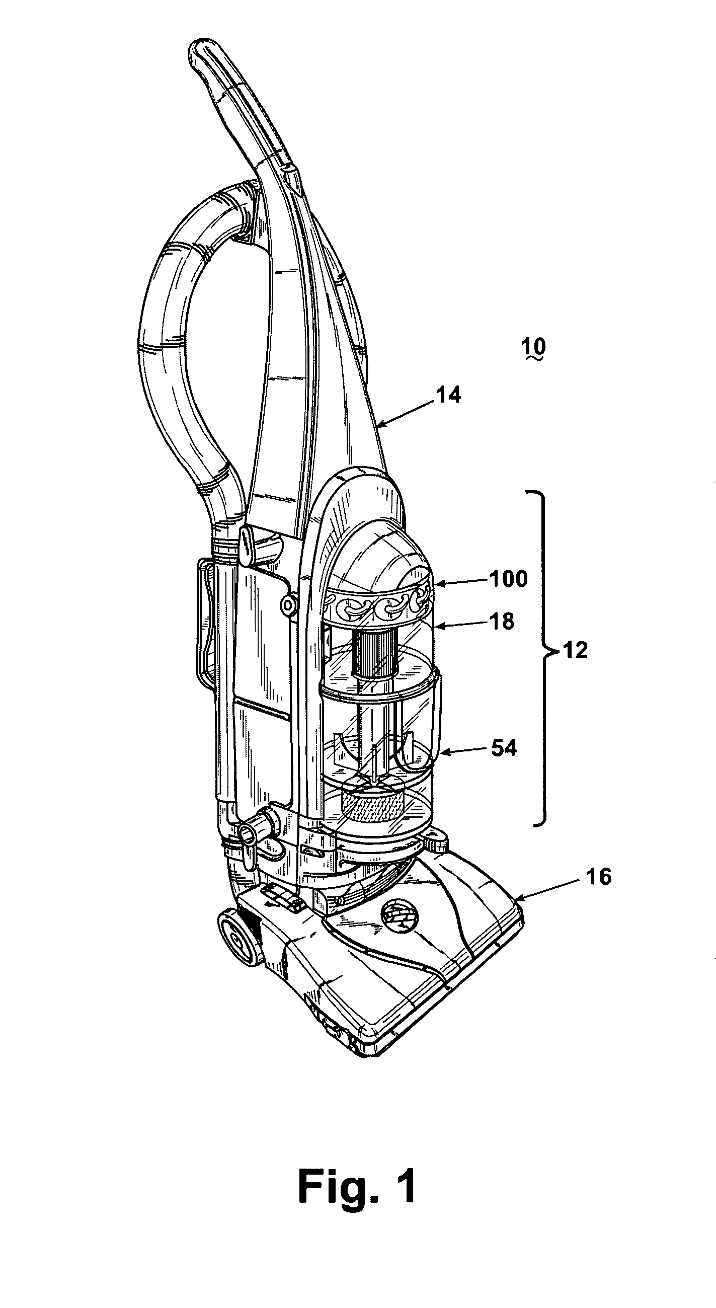 Vacuum cleaner with multiple cyclonic dirt separators and bottom discharge dirt cup