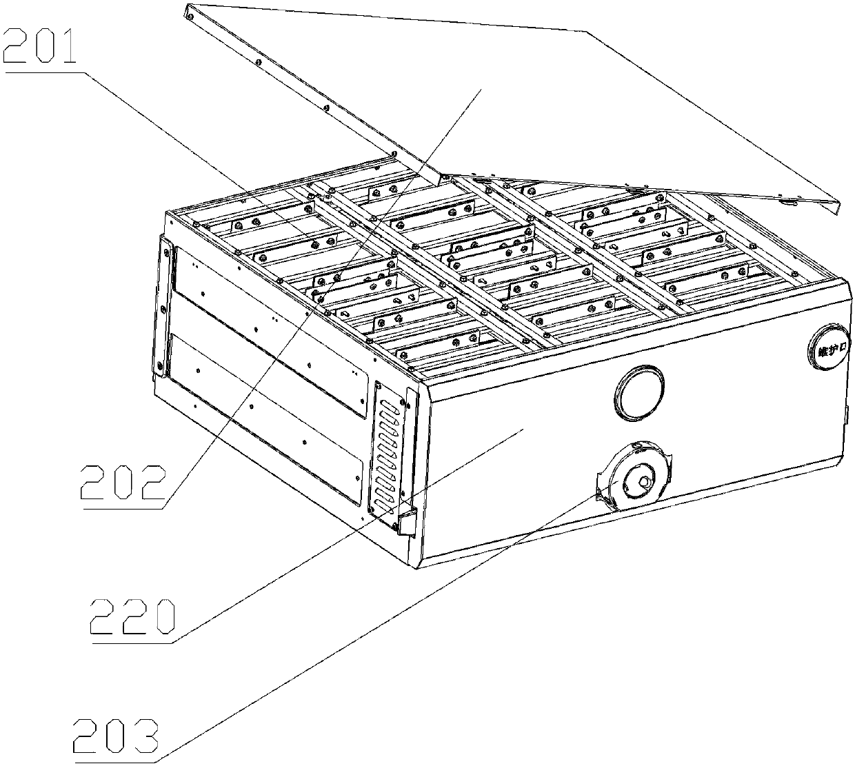 Battery box component for electric automobile