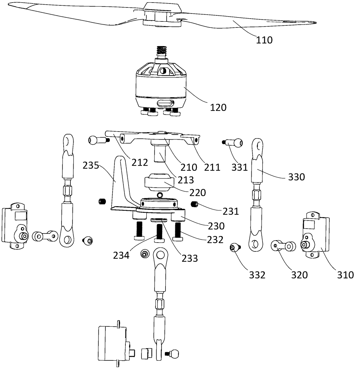 An unmanned aerial vehicle rotor structure and an unmanned aerial vehicle