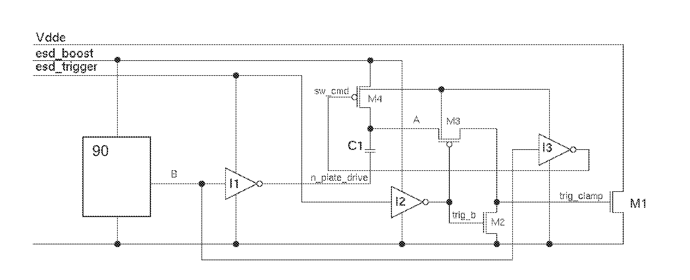 Protection circuit with overdrive technique