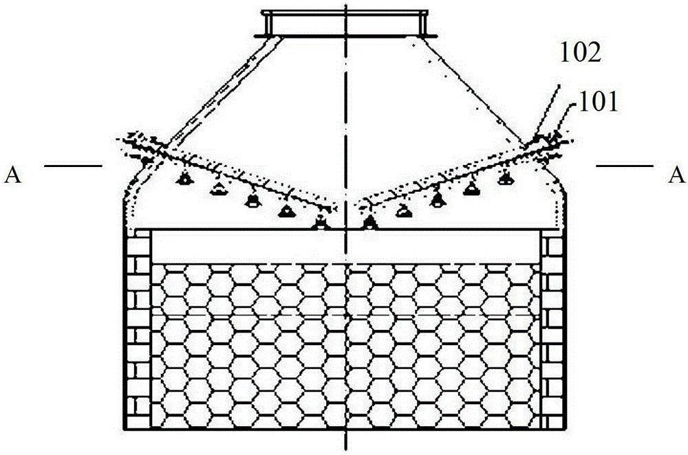 Radar online detection device and detection method for surface shape of blast furnace charge surface