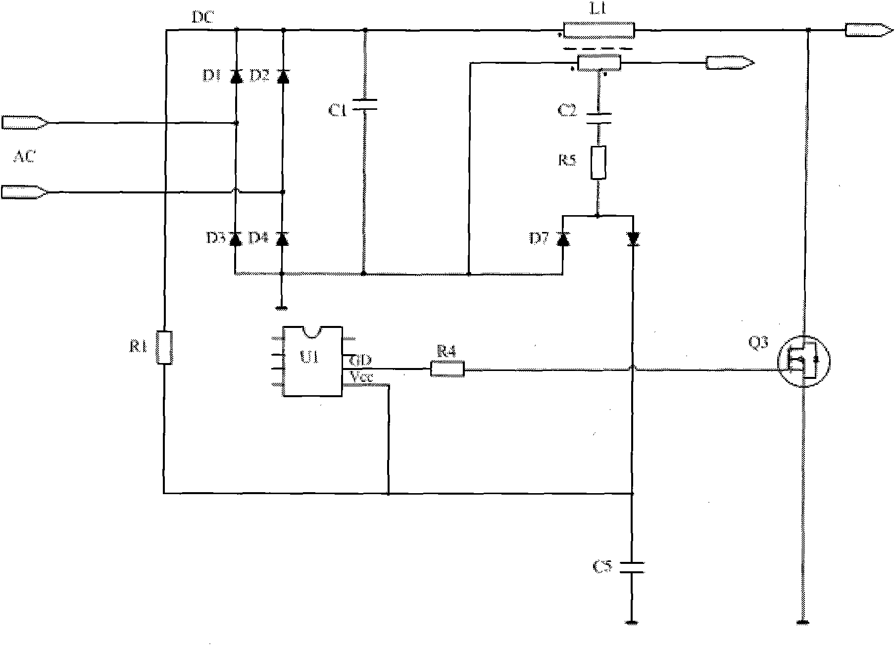 Starting circuit for integrated circuit of power factor correction controller