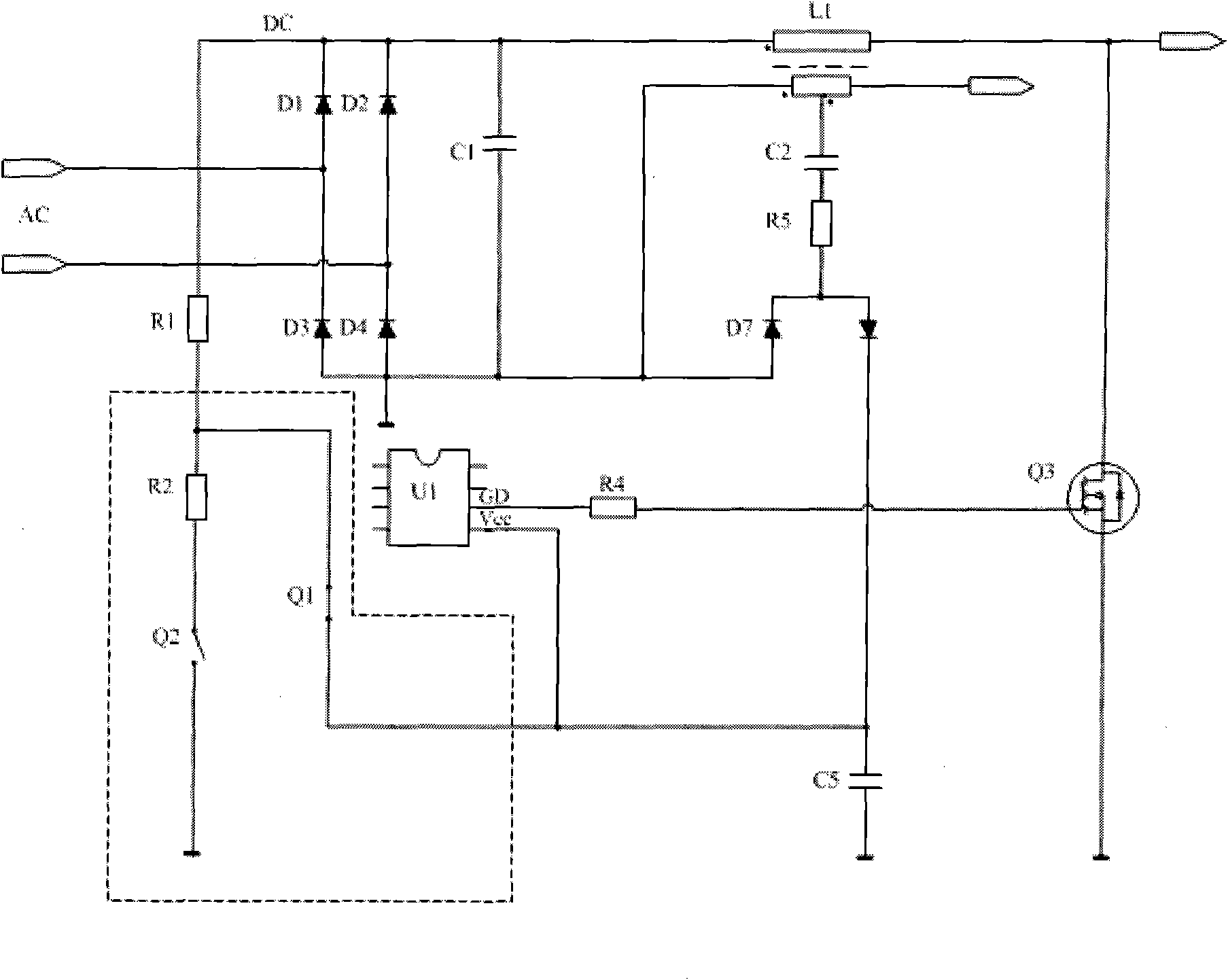 Starting circuit for integrated circuit of power factor correction controller