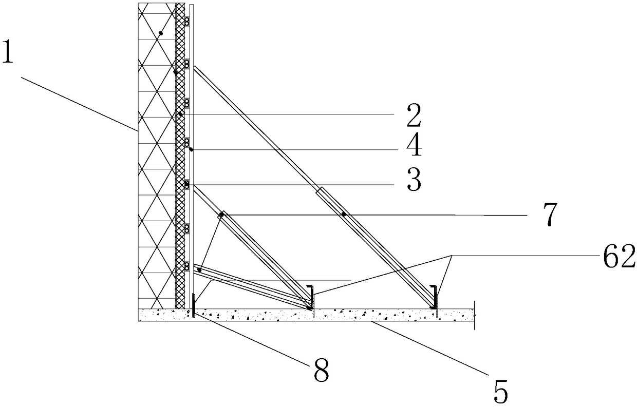Adjustable type steel tube unilateral framework erecting device and installation method thereof