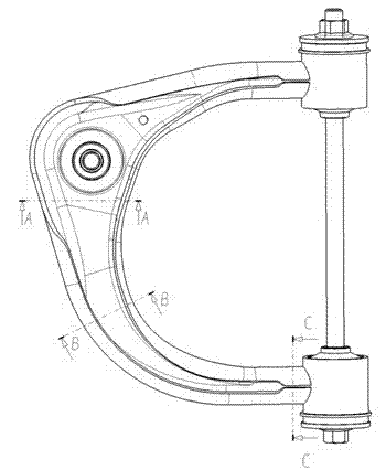Upper oscillating arm assembly of automobile double-wishbone suspension