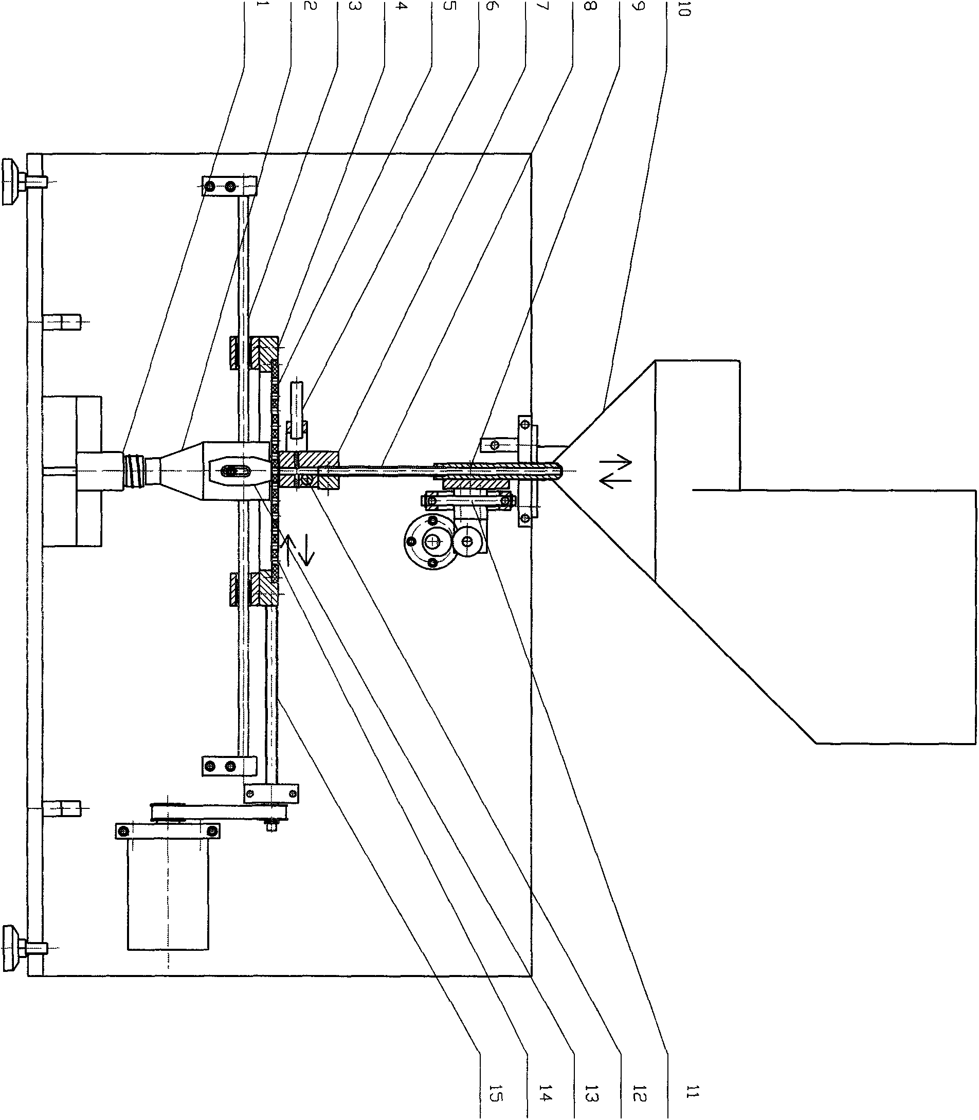 Row template blanking type automatic particle counting device