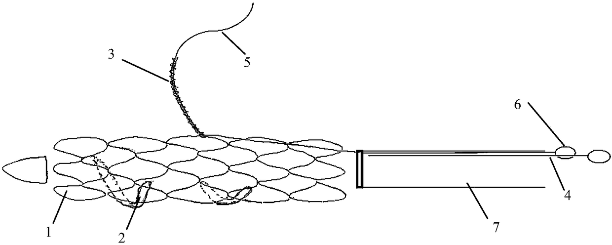 Integrated releasing controlling device for spring ring and bare stent
