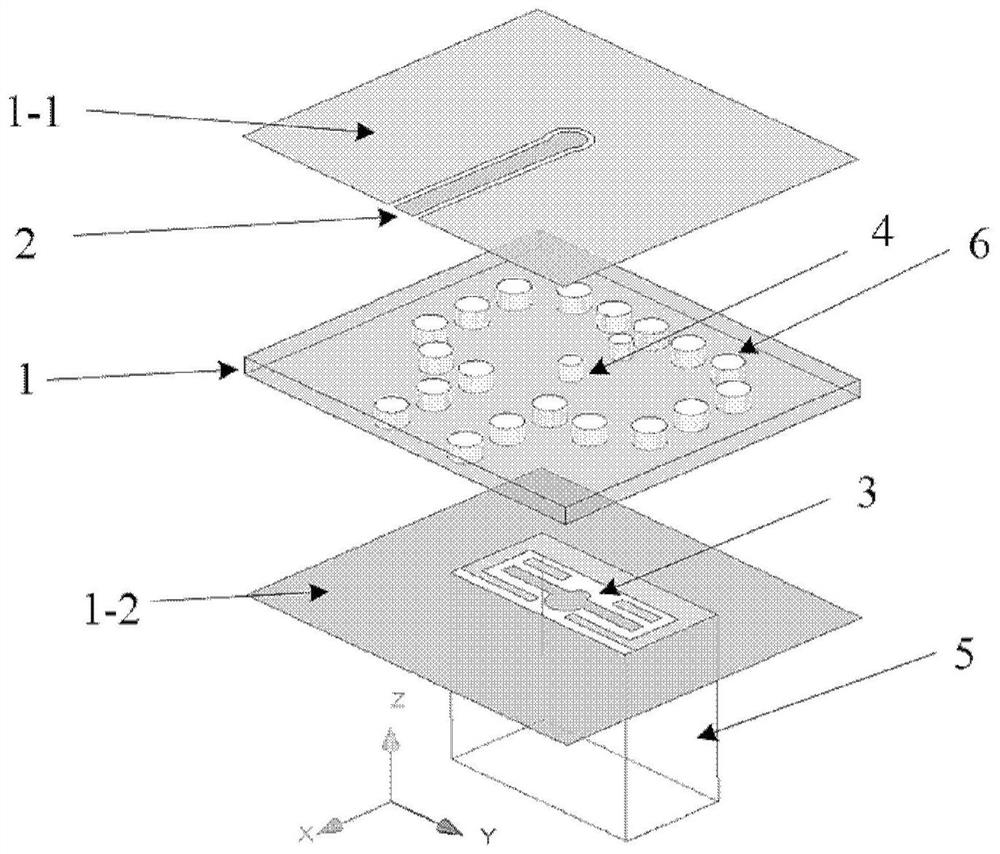 Grounding coplanar waveguide-rectangular waveguide filtering transition structure