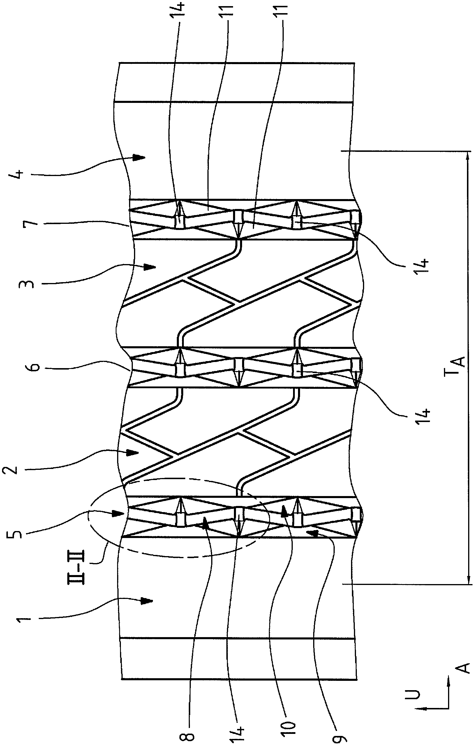 Tread profile of a vehicle tire
