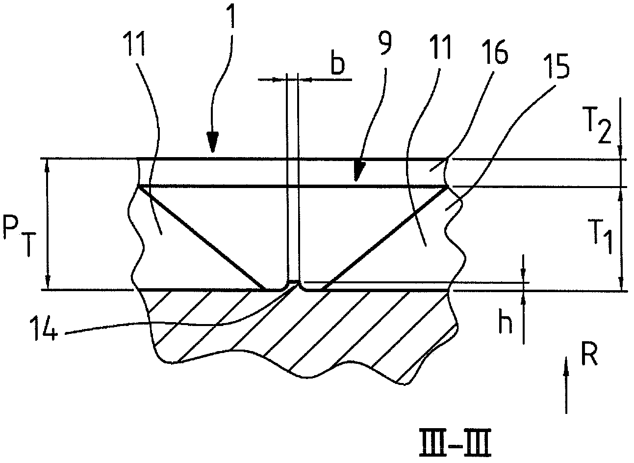 Tread profile of a vehicle tire