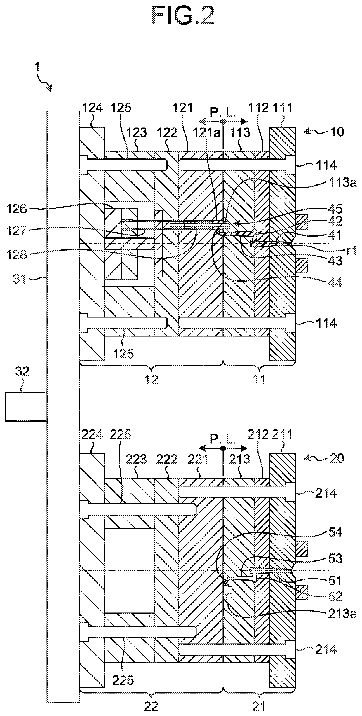 Two-color molding die, manufacturing method of two-color molded article, and imaging device including optical functional components