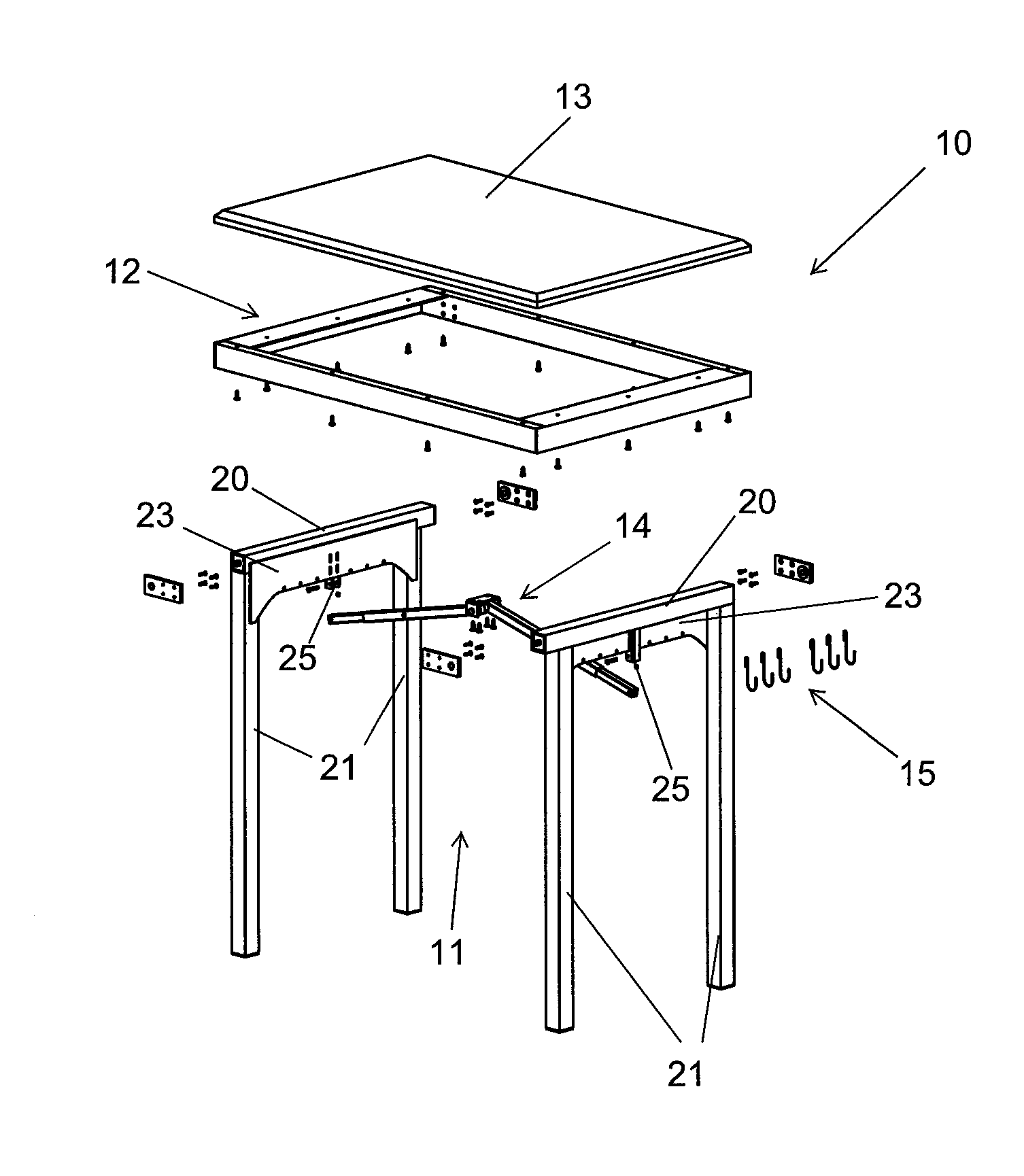 Portable cutting table and associated method