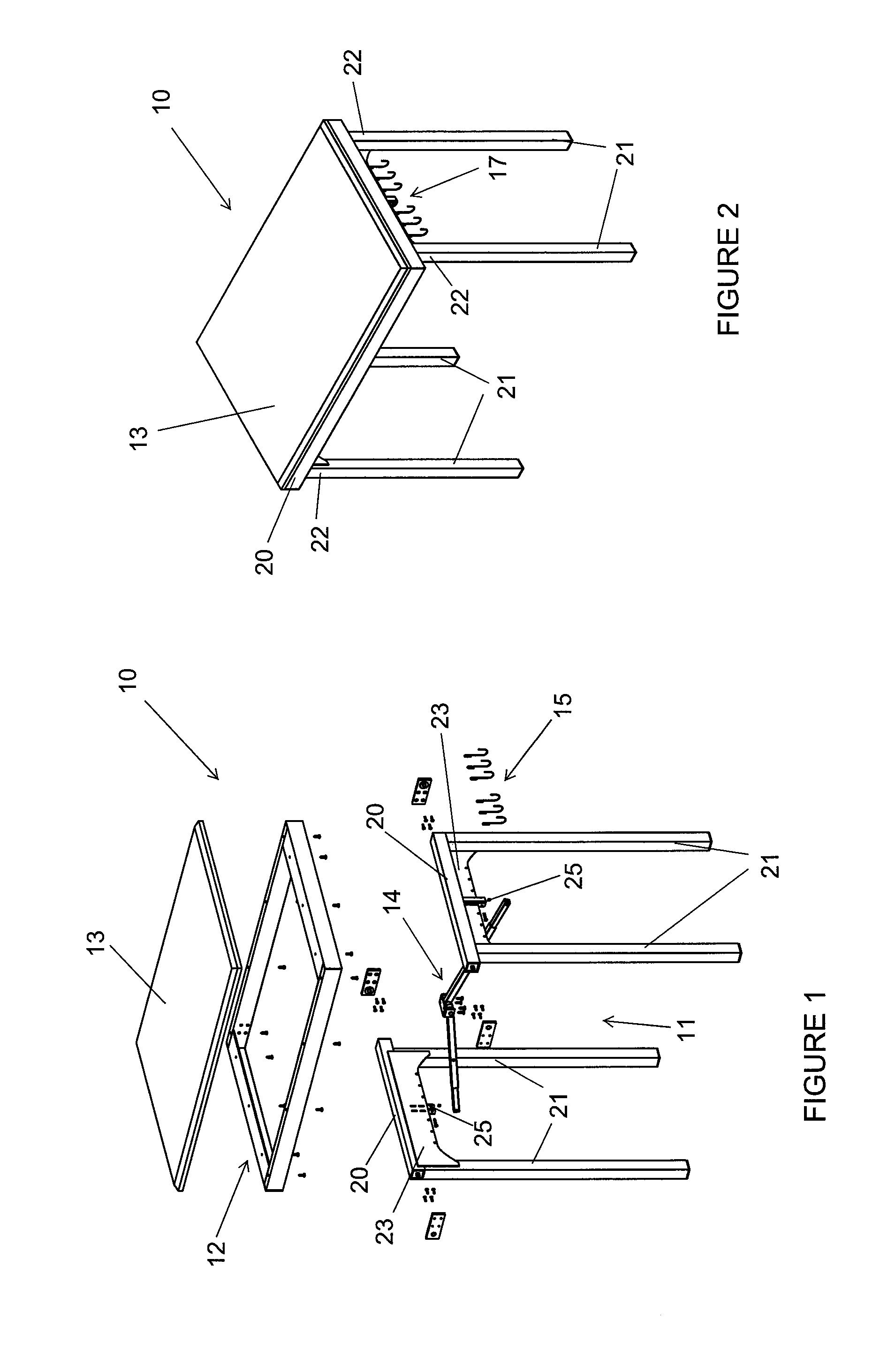 Portable cutting table and associated method