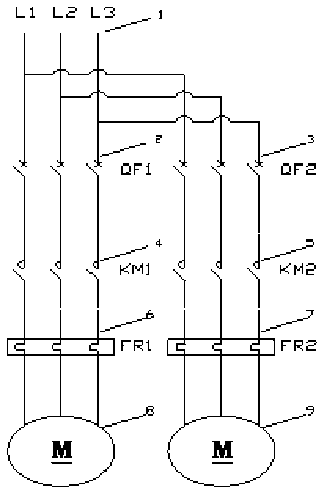 A dual-pump alternate start-stop control circuit