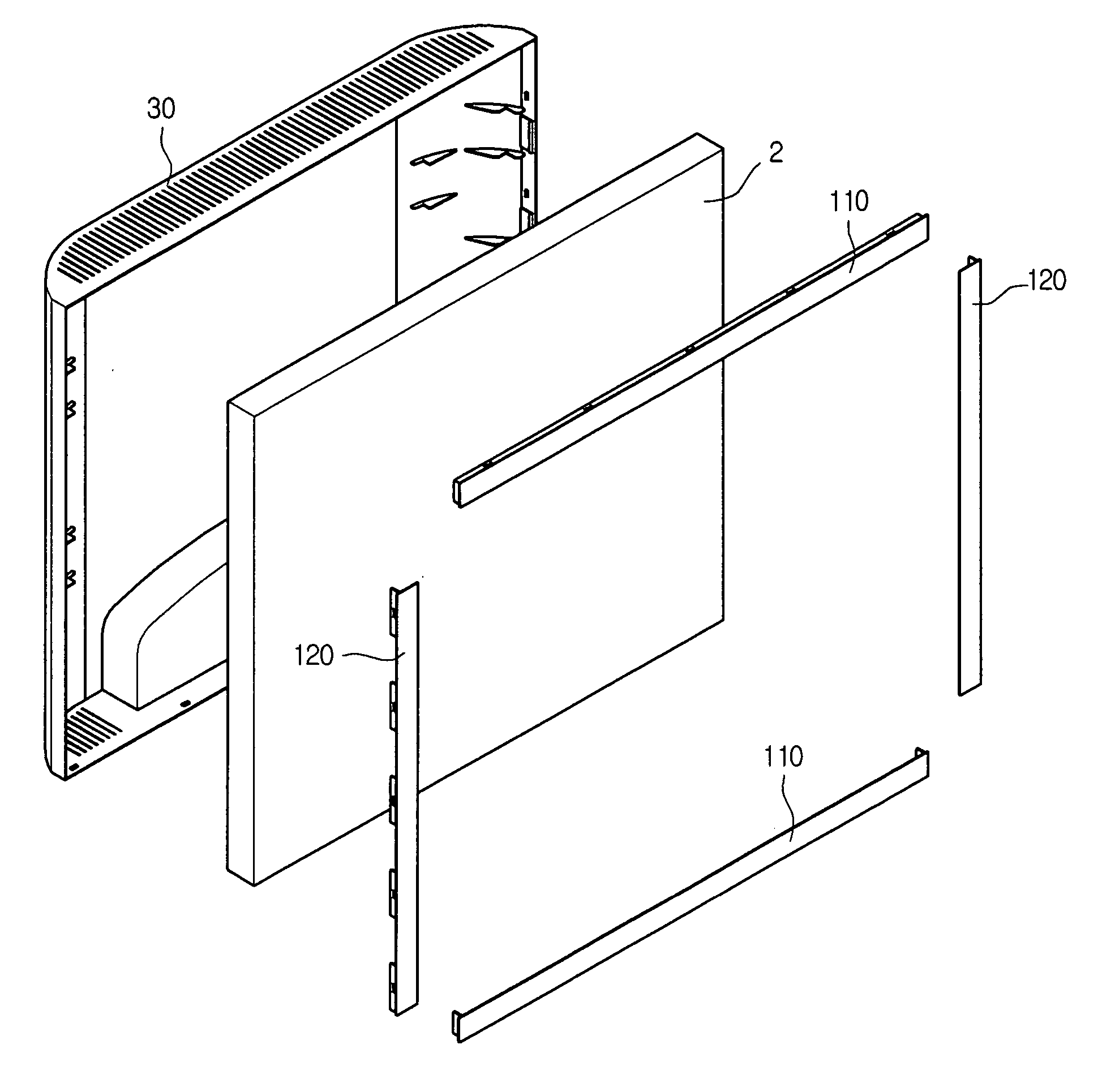 Display device, cabinet assembly for the display device and method of assembling the display device