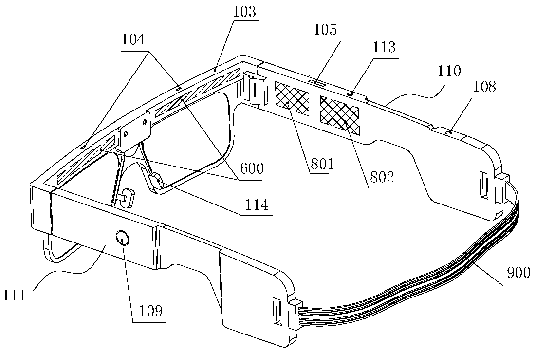 Intelligent wearing device for vision recovery of patient with posteriority blindness and making method thereof
