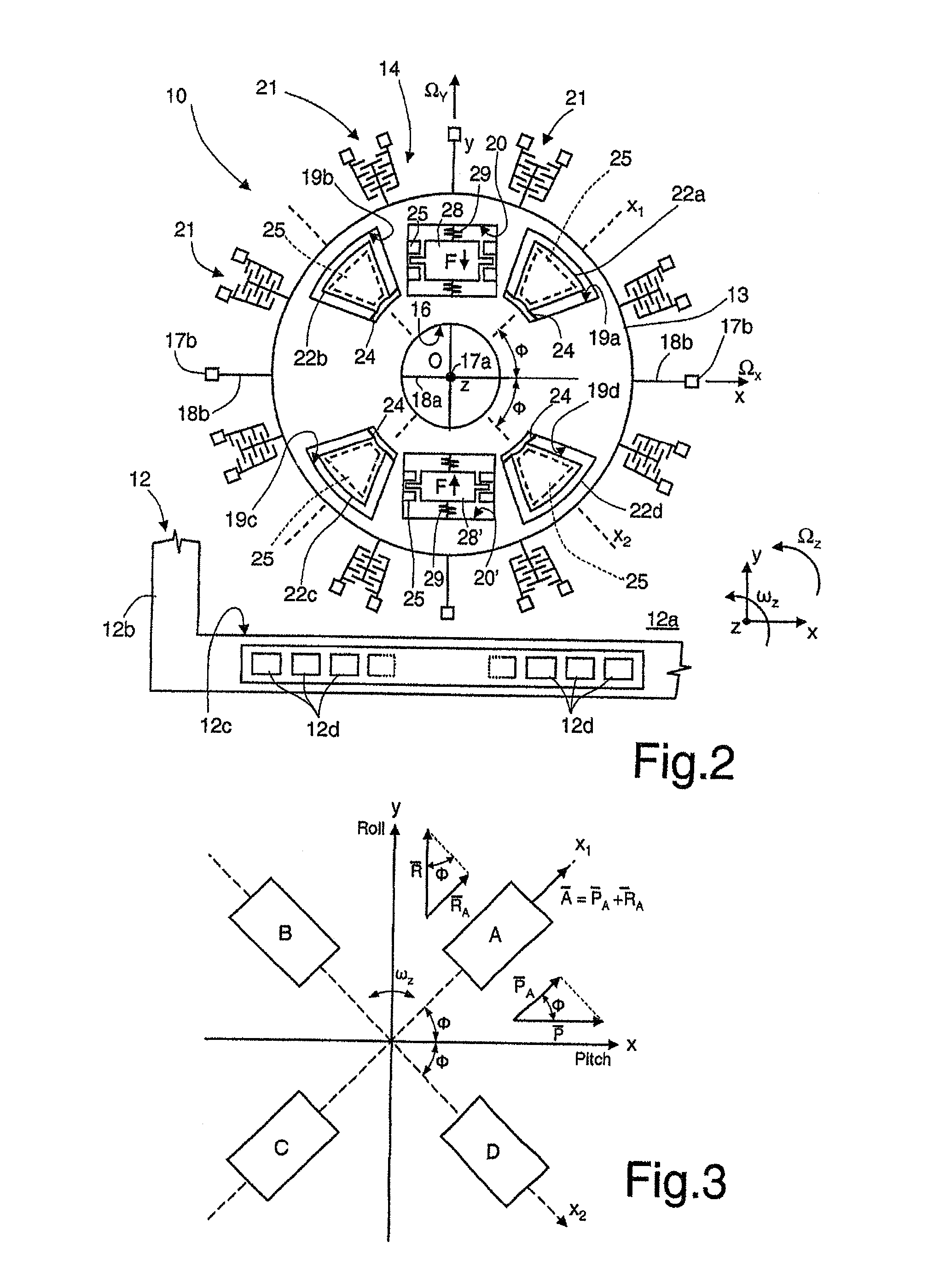 Reading circuit for a multi-axis MEMS gyroscope having detection directions inclined with respect to the reference axes, and corresponding multi-axis MEMS gyroscope