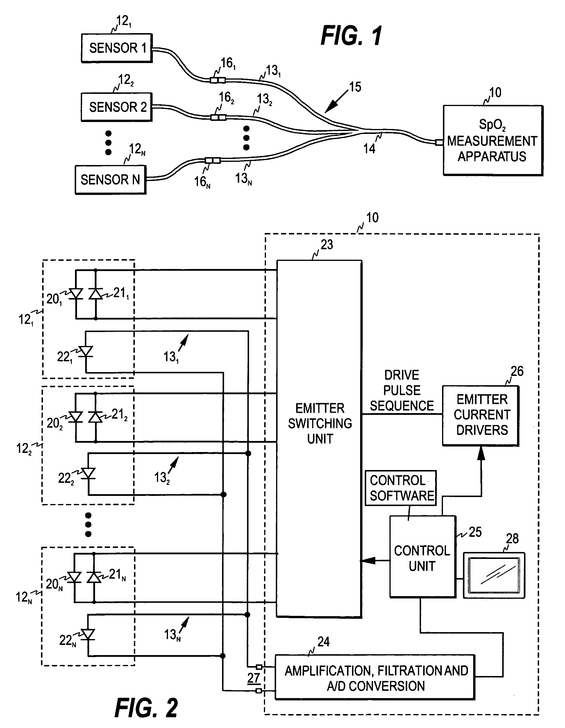 Patient monitoring device with multiple sensors