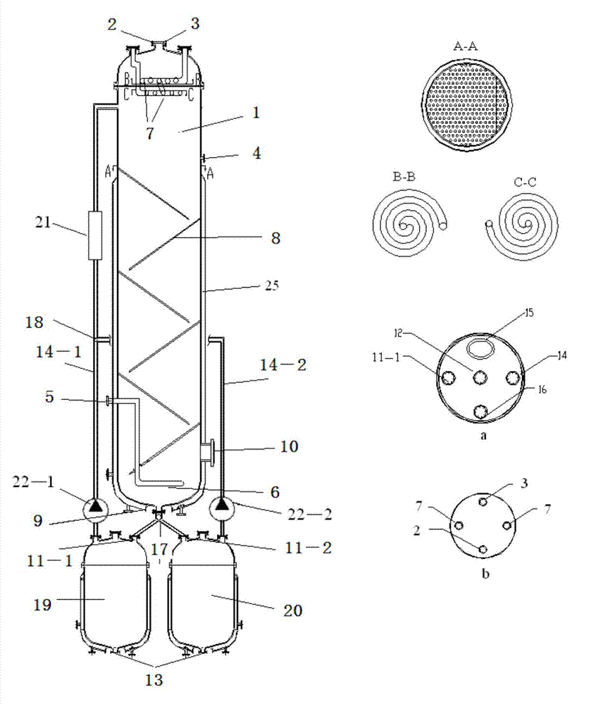 Method for producing adipic acid by utilizing air oxidation of cyclohexane based on gas-liquid-solid heterogeneous reaction separation synchronous reactor