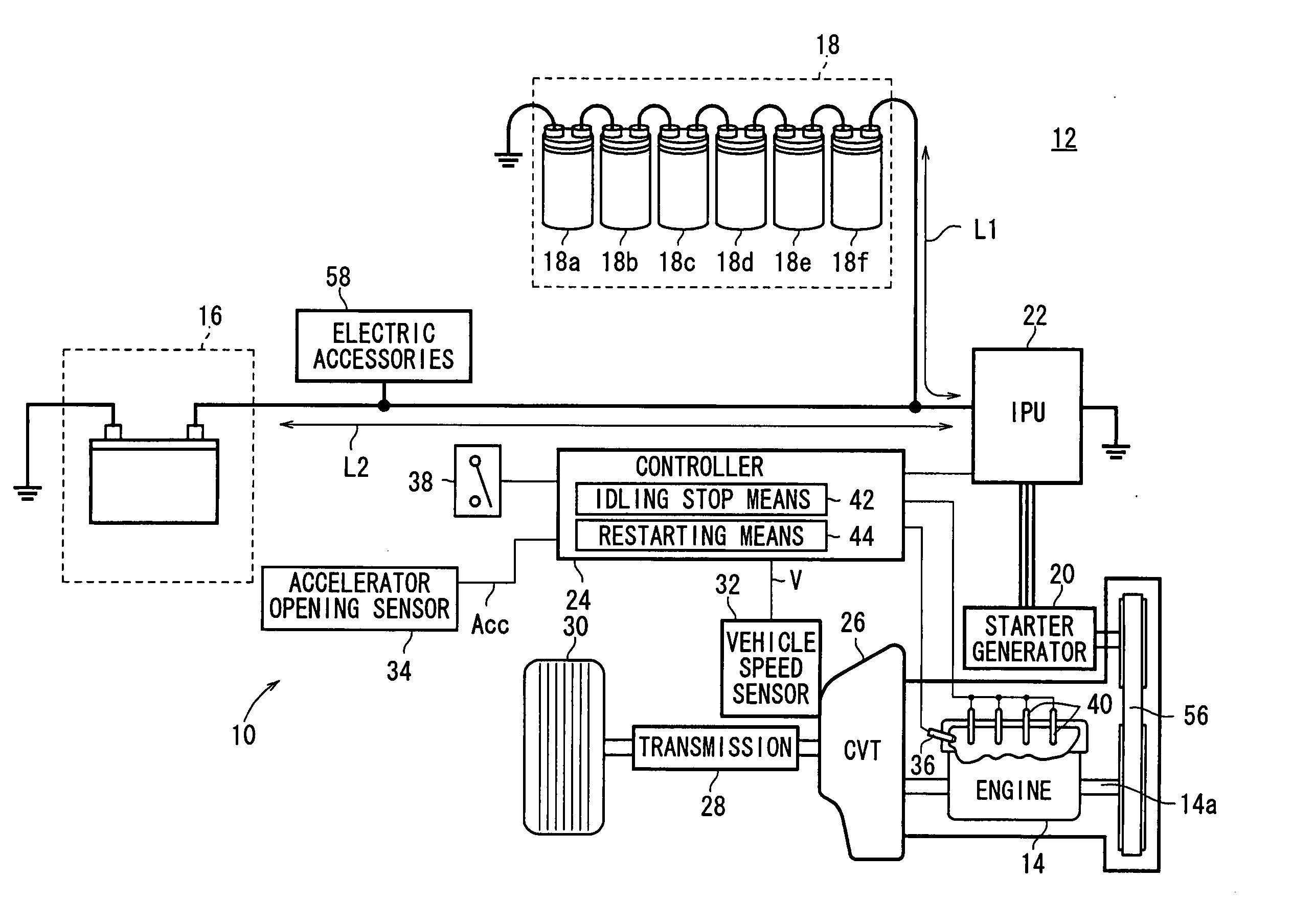Method of supplying electric current, method of starting internal combustion engine, power supply apparatus, and vehicle