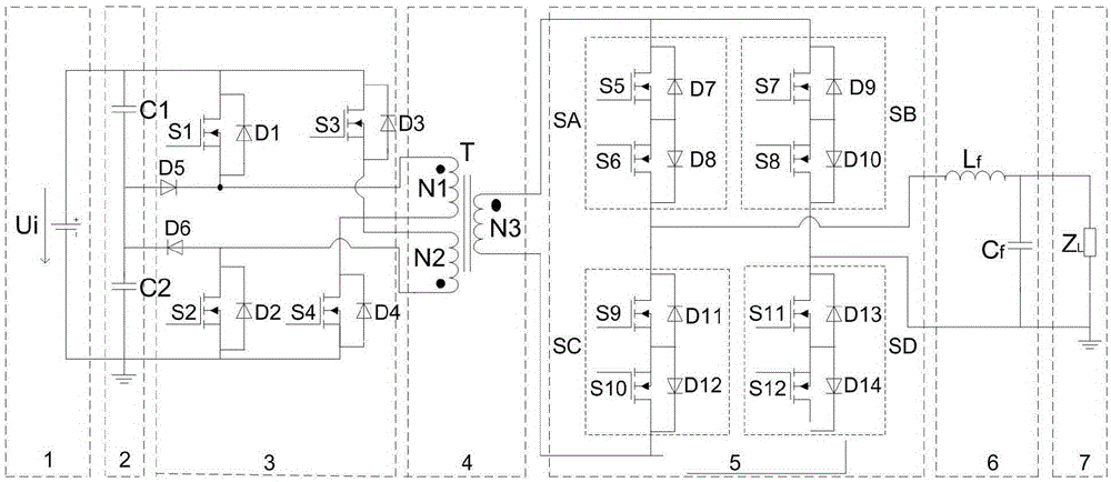 A buck high-frequency isolated five-level inverter