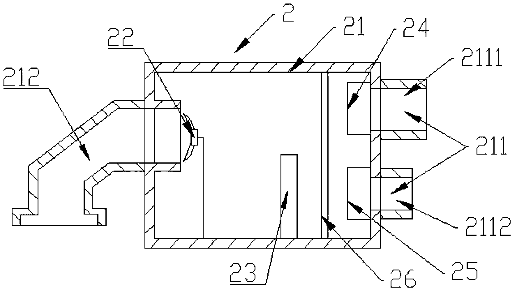 Air-cooled power battery heat management device for electric vehicle and control system
