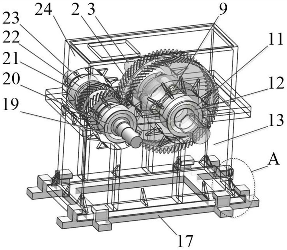 Herringbone gear reducer vibration reduction transmission system and application