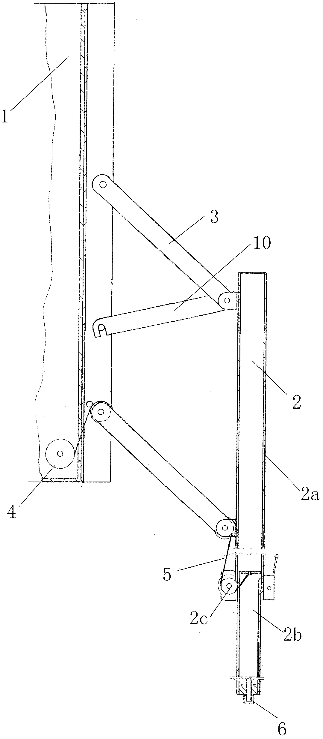 Foldable square cabin lifting device