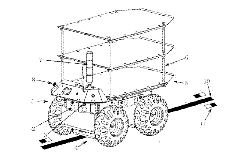 Wheel-type intelligent transport vehicle applied to protected agriculture