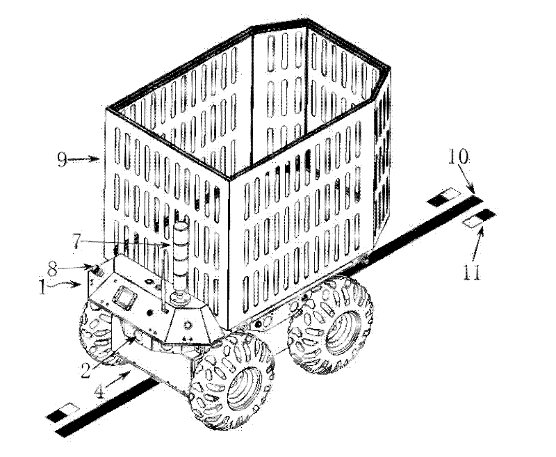 Wheel-type intelligent transport vehicle applied to protected agriculture