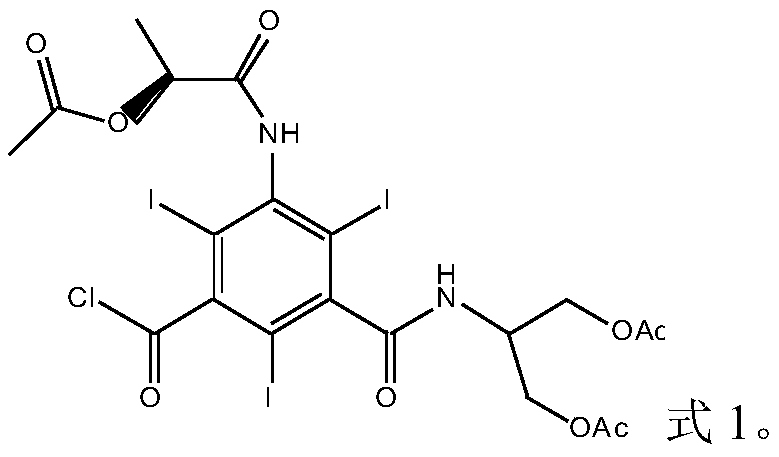 5-Amino-2,4,6-triiodisophthaloyl acid dichloride derivative and application thereof in synthesis of iopamidol impurities