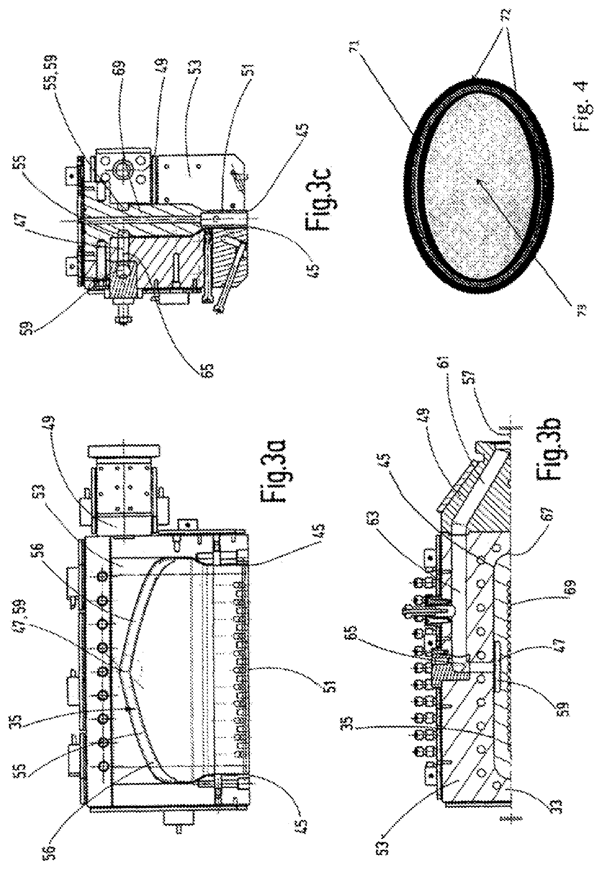 Device for reducing microbiological contaminants of container products