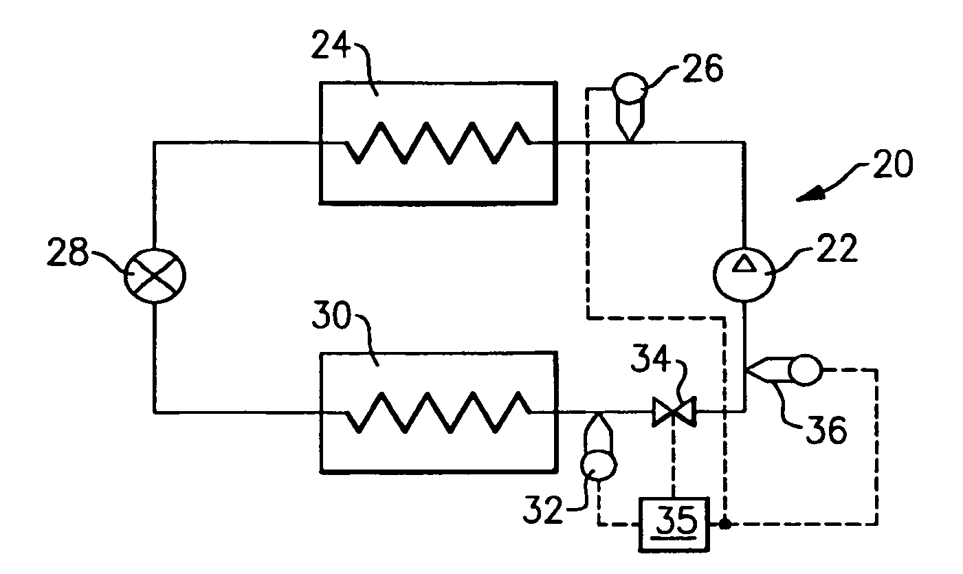 Suction valve pulse width modulation control based on evaporator or condenser pressure