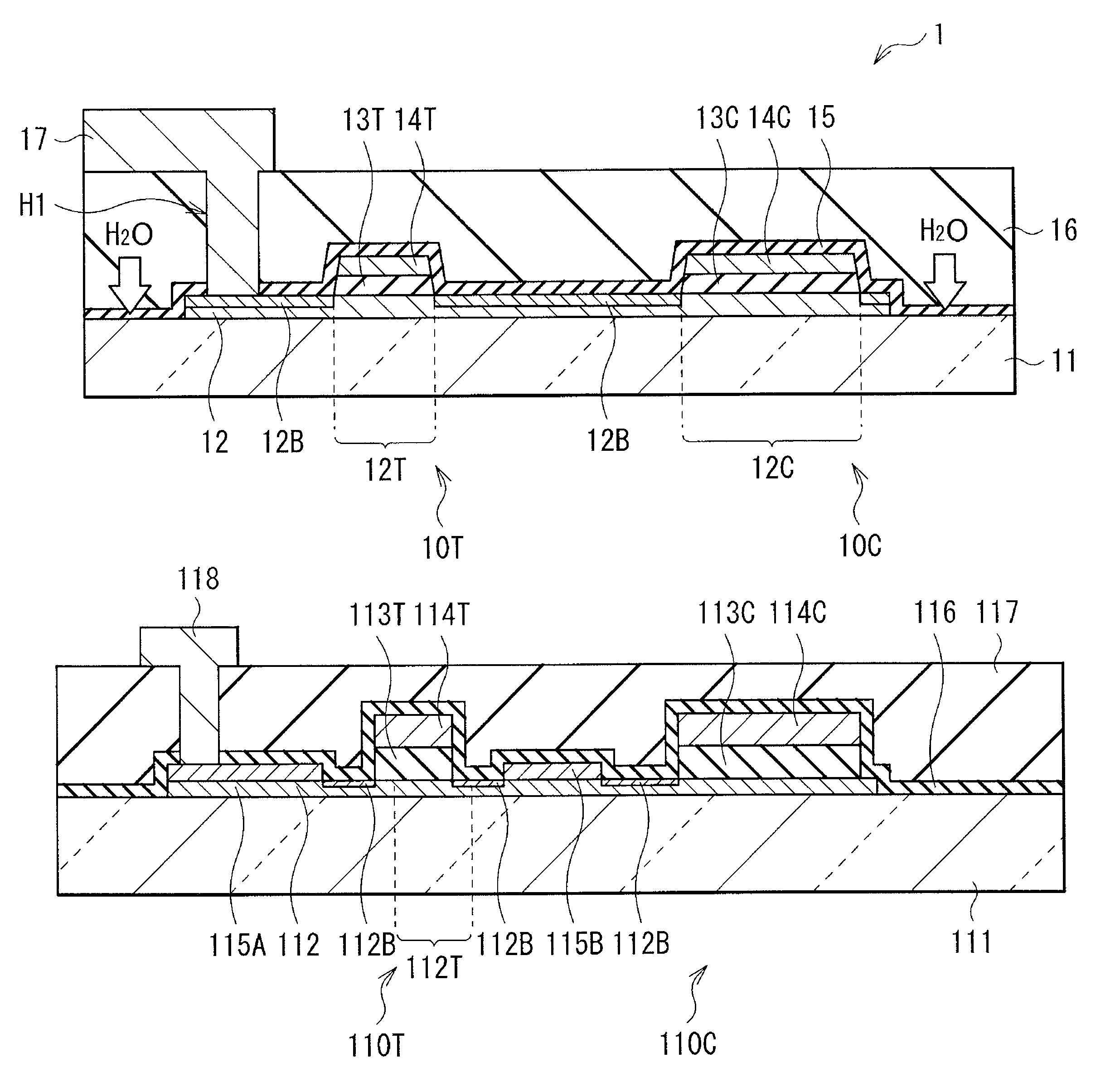 Transistor, method of manufacturing the transistor, semiconductor unit, method of manufacturing the semiconductor unit, display, and electronic apparatus