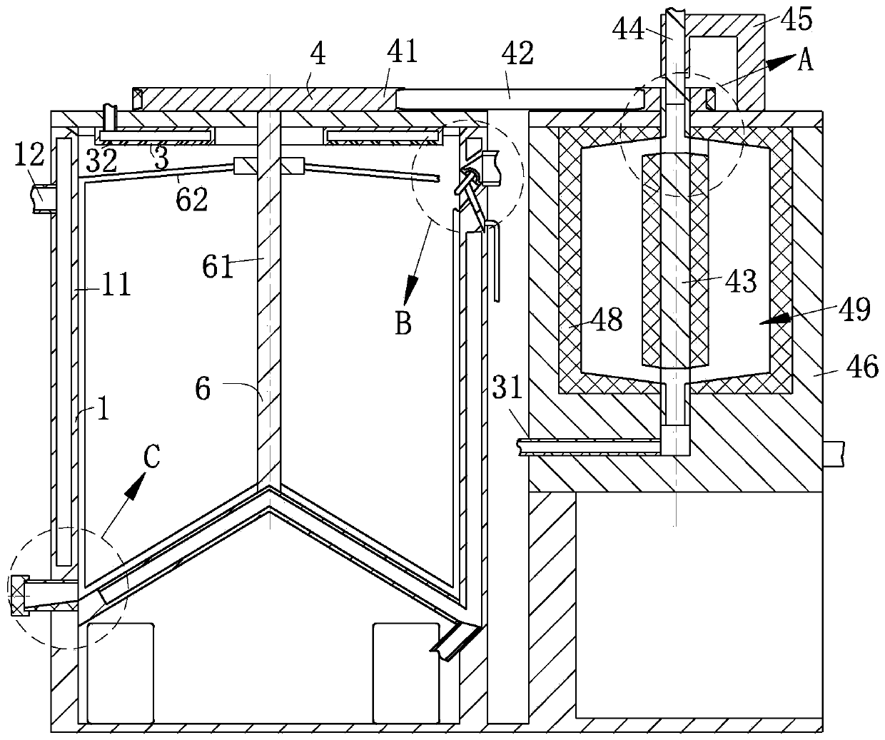 Heavy metal sewage treatment and reutilization device