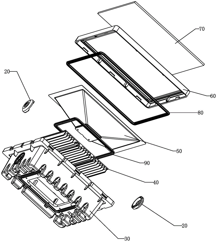 A LED floodlight with simple structure and easy assembly